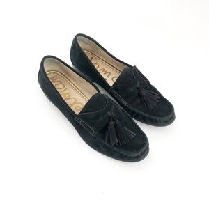 Sam Edelman black suede tassel penny loafers 41 10